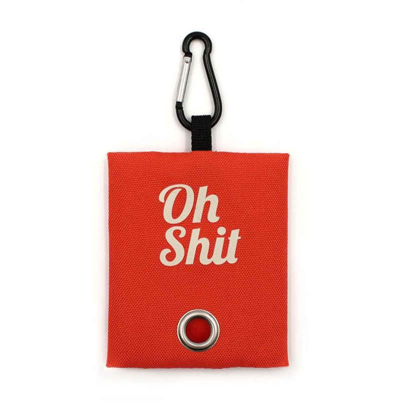 Oh Shit! Portable Canvas Dog Poop Bag Dispenser