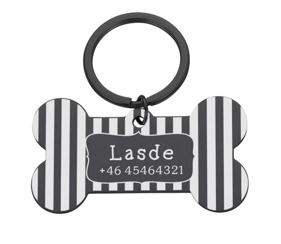 Ruffls Striped Pet Metal Tag Collar