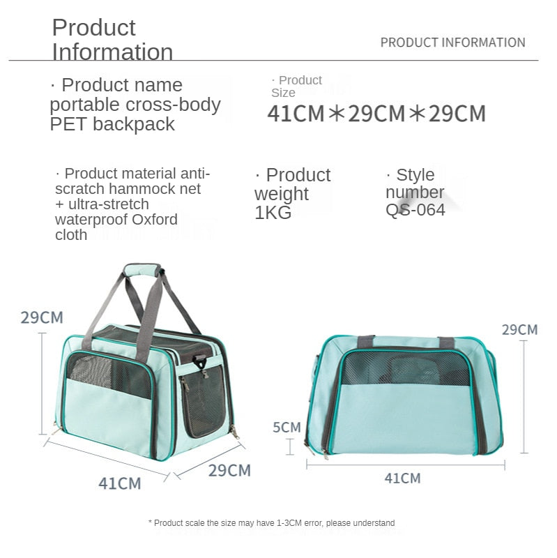 Multifunctions Large Capacity Pet Carrier Portable Breathable Mesh Dog Bag for Small Dogs Cats Puppy Travel Tote