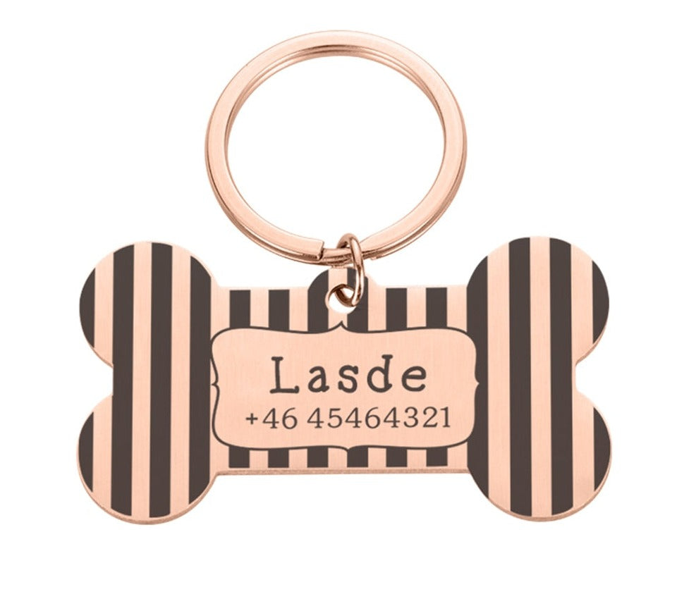 Ruffls Striped Pet Metal Tag Collar