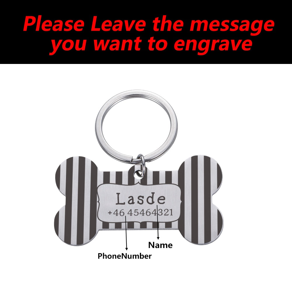 Ruffls Striped Pet Metal Tag Collar