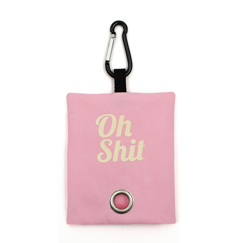 Oh Shit! Portable Canvas Dog Poop Bag Dispenser