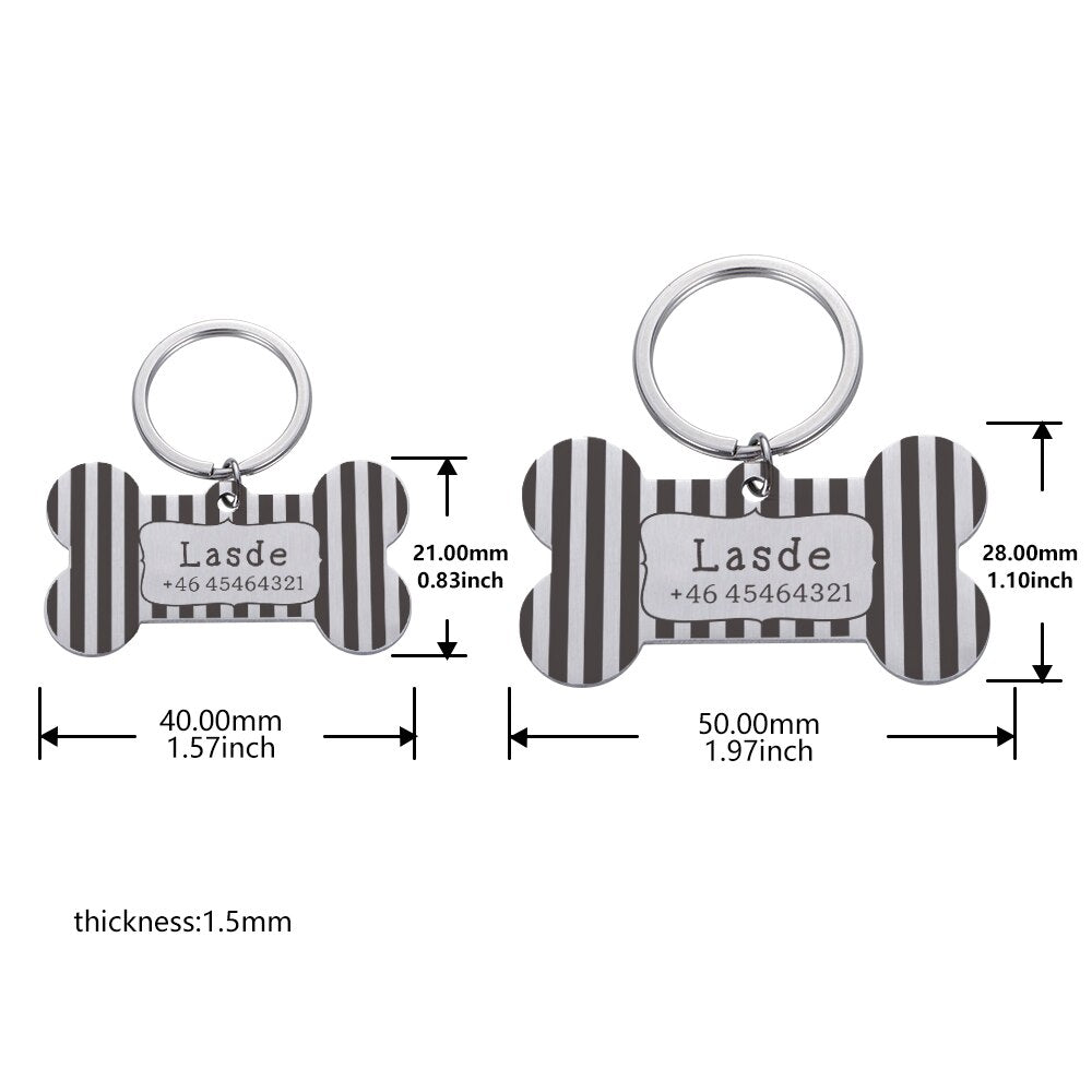 Ruffls Striped Pet Metal Tag Collar