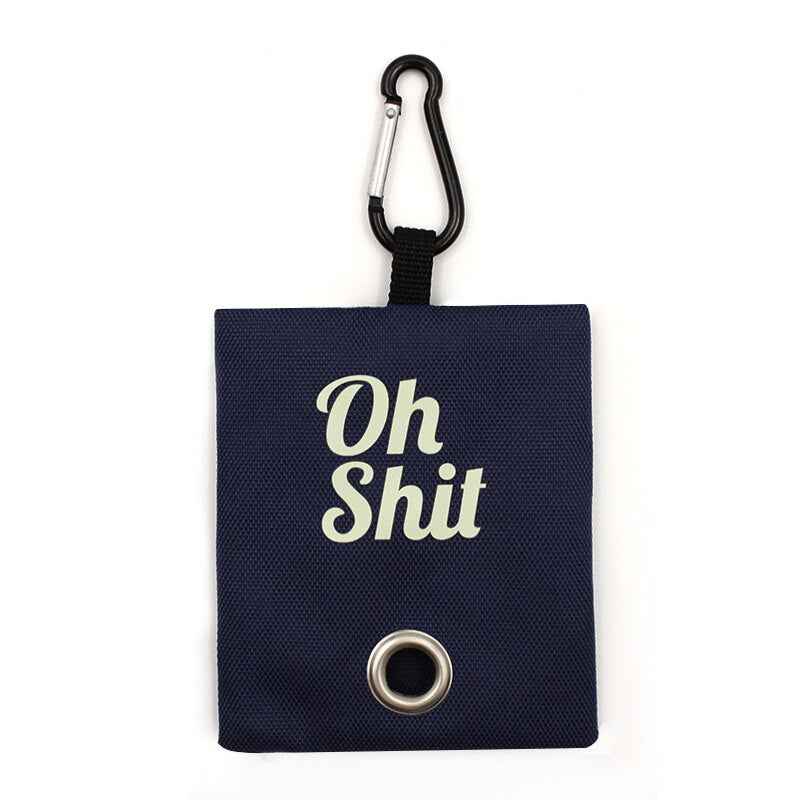Oh Shit! Portable Canvas Dog Poop Bag Dispenser