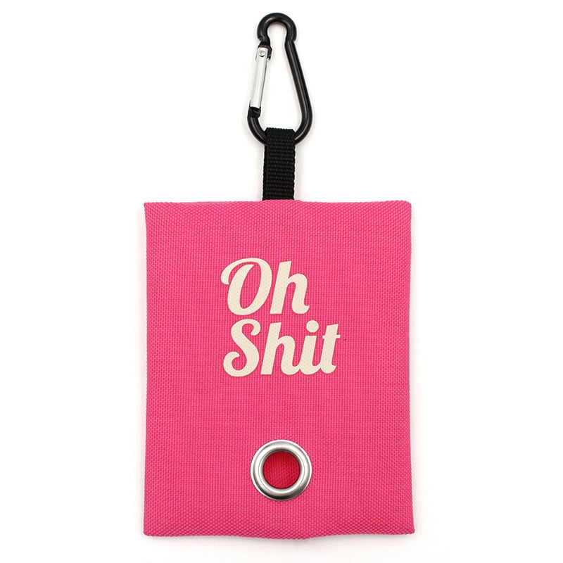 Oh Shit! Portable Canvas Dog Poop Bag Dispenser