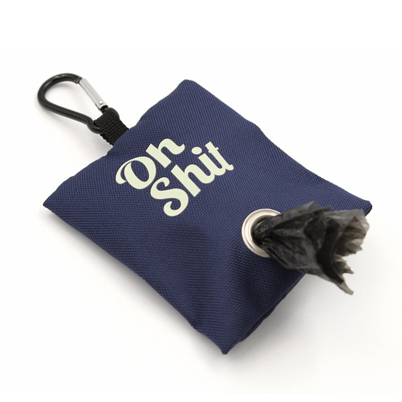 Oh Shit! Portable Canvas Dog Poop Bag Dispenser