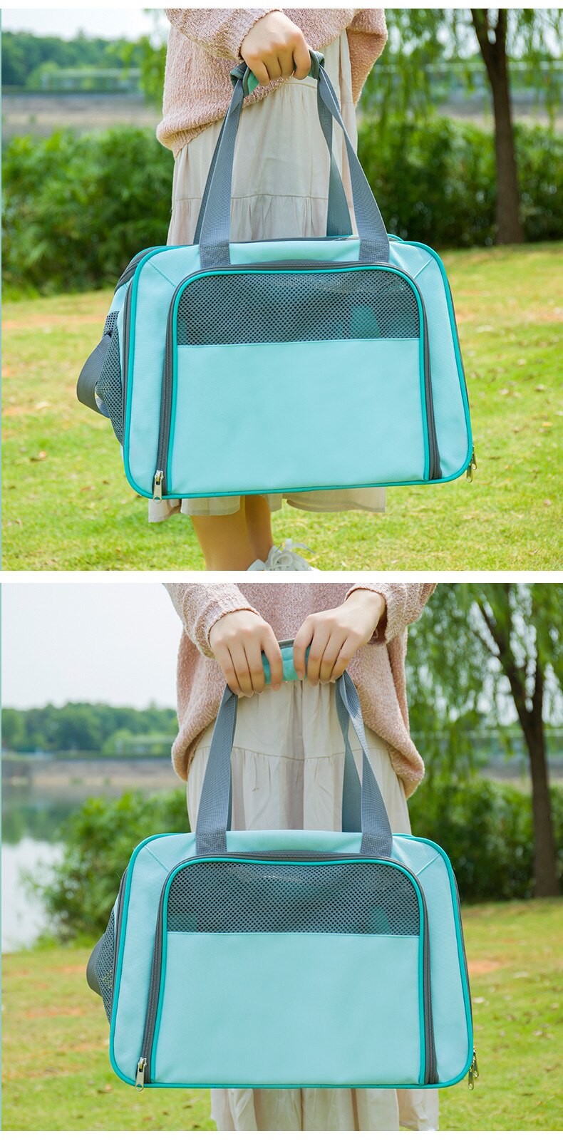 Multifunctions Large Capacity Pet Carrier Portable Breathable Mesh Dog Bag for Small Dogs Cats Puppy Travel Tote