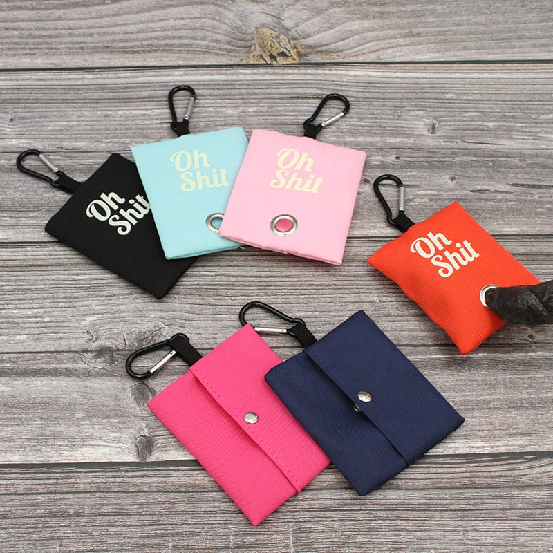 Oh Shit! Portable Canvas Dog Poop Bag Dispenser