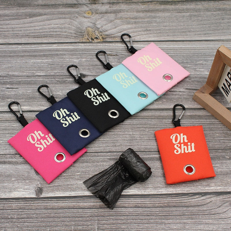 Oh Shit! Portable Canvas Dog Poop Bag Dispenser