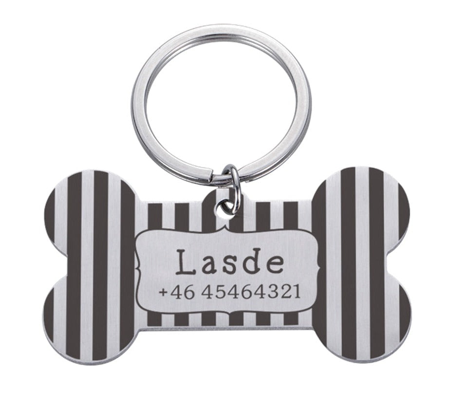 Ruffls Striped Pet Metal Tag Collar