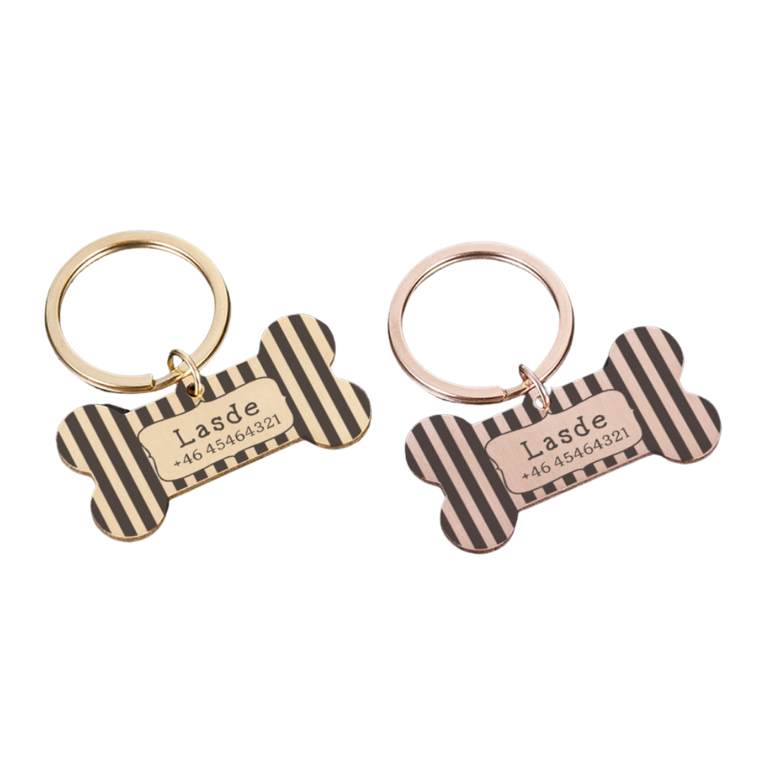Ruffls Striped Pet Metal Tag Collar