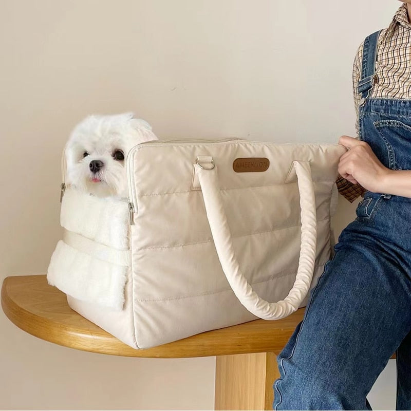 Quilted Pet Carrier Bag