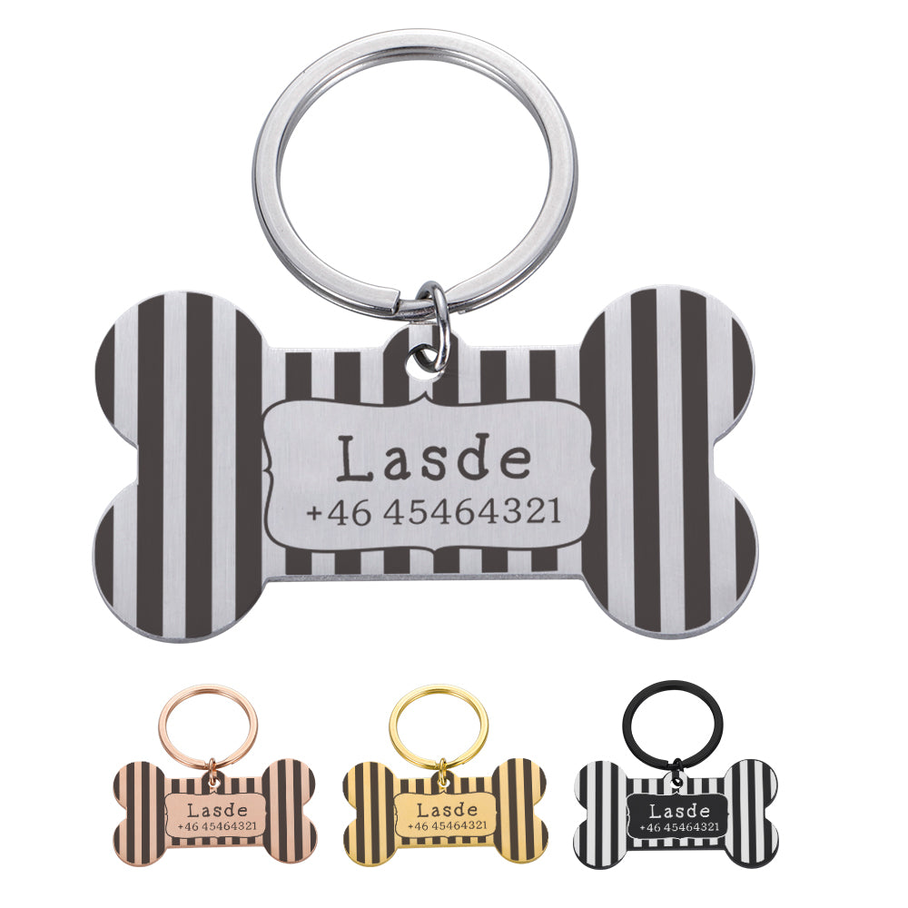 Ruffls Striped Pet Metal Tag Collar